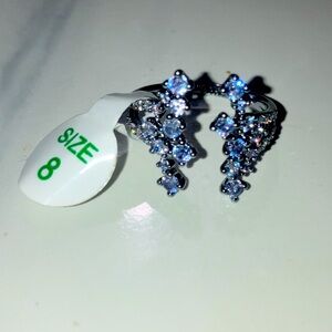 Elegant Silver and Blue Women's Ring
